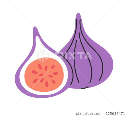 Figs hand drawn exotic fruit Figs hand drawn exotic fruit 125038471