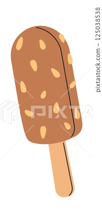 Ice-cream chocolate glazed hand drawn Ice-cream chocolate glazed hand drawn 125038538