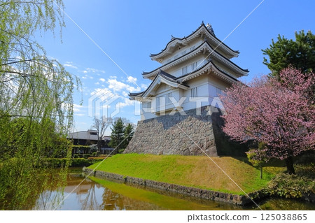 Oshijo, Saitama Prefecture ~A castle tower decorated with cherry blossoms in full bloom~ Oshijo, Saitama Prefecture ~A castle tower decorated with cherry blossoms in full bloom~ 125038865