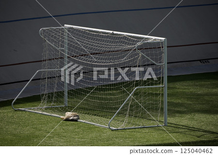 Soccer field synthetic grass view Soccer field synthetic grass view 125040462