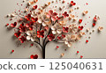 Artistic Paper Crafted Floral tree of flower on Neutral Backdrop wallpaper. 125040631