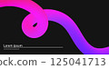 Abstract Color Background with Dynamic Gradient Line. Vector 3D Curve Ribbons in black background. Wavy colorful Graphic Design 125041713