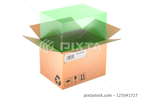 Parcel Volumetric Weight concept. 3D rendering 125041727