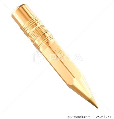 Golden Pencil, best publication or writer concept. 3D rendering Golden Pencil, best publication or writer concept. 3D rendering 125041735