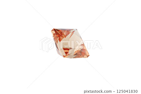 Garnet with rutile inclusions faceted old mine cut stone mineral macro photography on white isolated background Garnet with rutile inclusions faceted old mine cut stone mineral macro photography on white isolated background 125041830