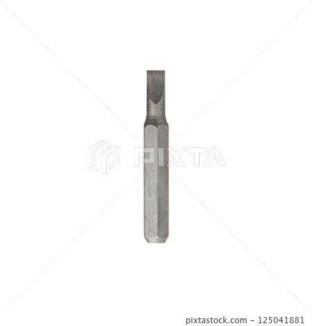 Iron bit for screwdriver and drill on Isolated on a white background Iron bit for screwdriver and drill on Isolated on a white background 125041881