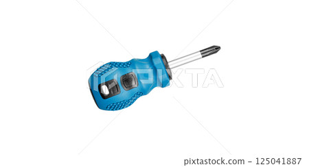 Philips screwdrivers blue color on isolated white background 125041887