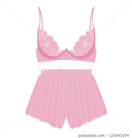Womens bra and panty pink icon for fashion, lingerie, and clothing design. Womens bra and panty pink icon for fashion, lingerie, and clothing design. 125041974