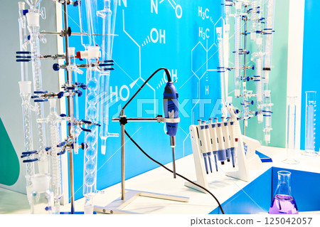Chemical flasks and equipment lab 125042057