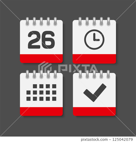 Icon page calendar - 26 day, agenda, check, timer Icon page calendar - 26 day, agenda, check, timer 125042079