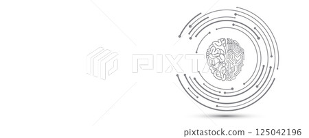 Artificial intelligence brain and human mind abstract concept Artificial intelligence brain and human mind abstract concept 125042196