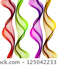Set of vertical waves on white background, red, green, purple, yellow vertical waves, design element 125042233