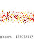Confetti design of red dots and yellow dots on a white background 125042417