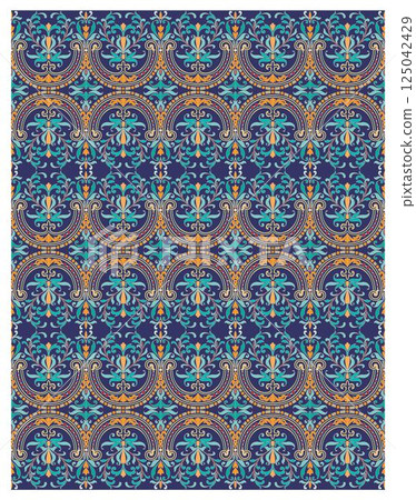 Decorative arabesque and ornamental mandala background set isolated vector Decorative arabesque and ornamental mandala background set isolated vector 125042429