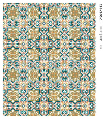 Decorative arabesque and ornamental mandala background set isolated vector 125042443