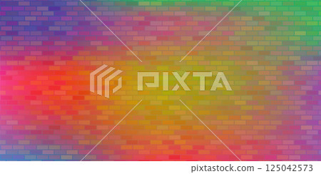Vector Colorful Brick Wall Background. Abstract Colored Brick Pattern 125042573