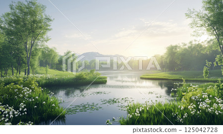 Man face sculpture covered in green grass and plants Man face sculpture covered in green grass and plants 125042728