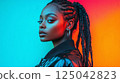 Beauty stylish portrait of fashion young African woman with dreadlocks hair, beautiful trendy model 125042823