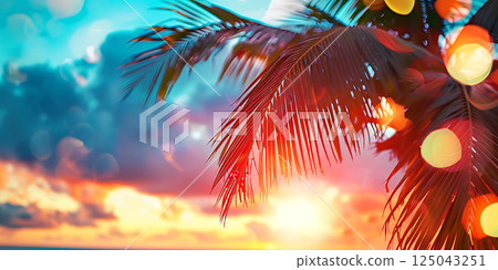 palm tree, beach, summer 125043251