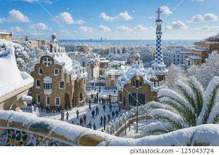 奎爾公園雪景 奎爾公園雪景 125043724