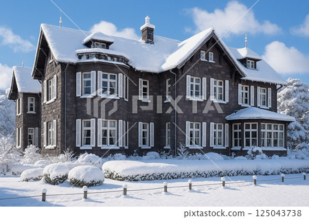 舊古川庭園的西式建築～雪景 125043738