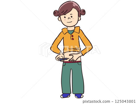 Woman self-injecting 125043801