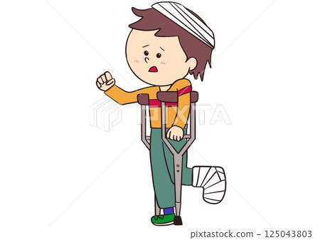 Person with head and leg injuries 125043803