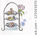 Dessert cafe hand-drawn 125043870