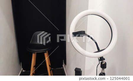 plastic surgeon's office with ring lamp for photo shoot plastic surgeon's office with ring lamp for photo shoot 125044001