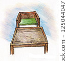 Chairs and tables hand-drawn 125044047