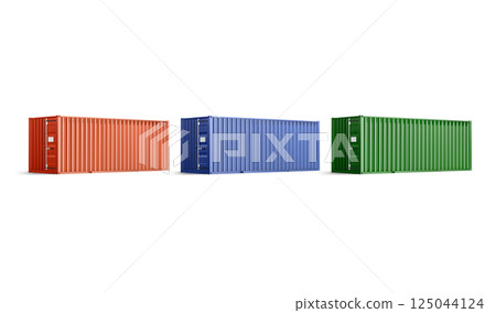 Blank colored steel cargo container door mockup, side view 125044124