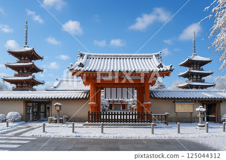 藥師寺雪景 125044312