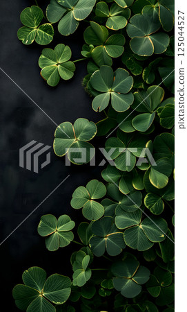 clover with black background for St. Patricks day clover with black background for St. Patricks day 125044527