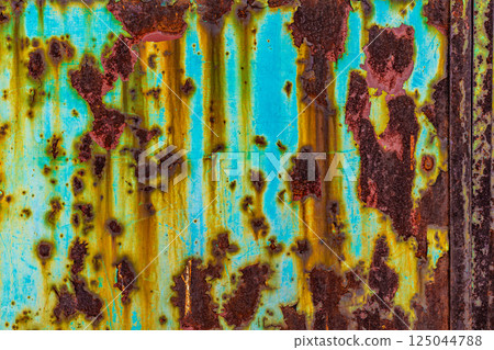 Heavily Corroded turquoise Metal Sheet 125044788