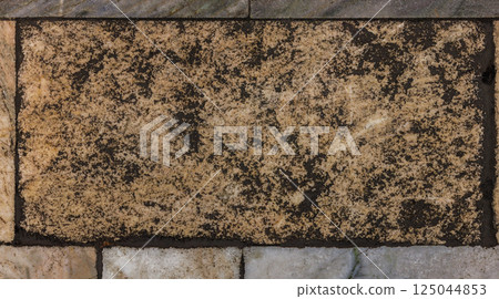 Worn Marble Floor Tile with Dark Inclusions 125044853