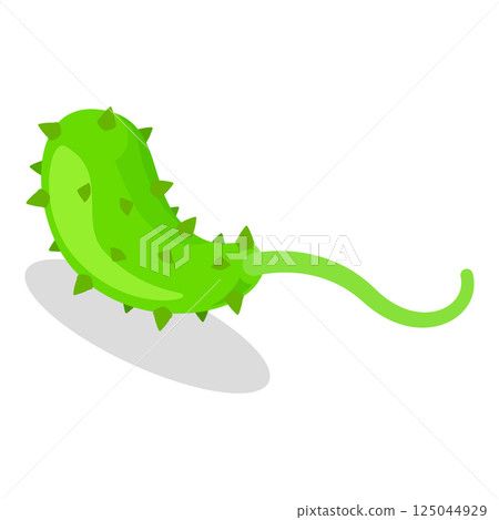 3D Isometric Flat Vector Set of Viruses And Microbes, Bacterial Infection Microorganisms. Item 10 125044929