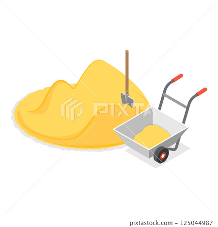 3D Isometric Flat Vector Set of Building Materials, Pile of Sand, Stones, Bricks, Concrete Mixer. Item 5 3D Isometric Flat Vector Set of Building Materials, Pile of Sand, Stones, Bricks, Concrete Mixer. Item 5 125044987