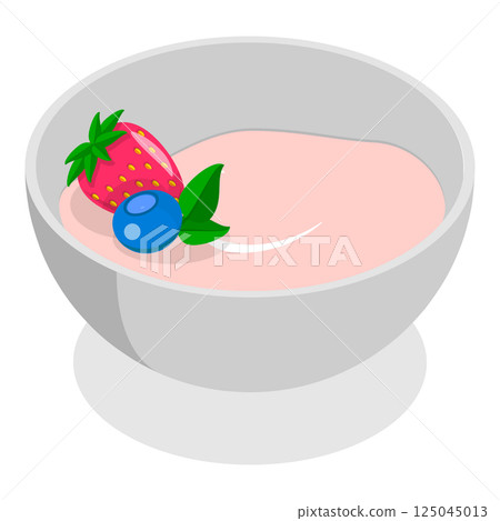 3D Isometric Flat Vector Illustration of Healthy Plate, Balanced Diet. Item 8 125045013