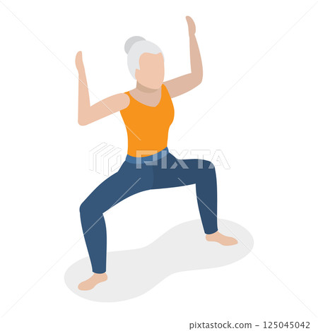 3D Isometric Flat Vector Illustration of Chakra Systems , Collection of Yoga Poses for Women. Item 11 3D Isometric Flat Vector Illustration of Chakra Systems , Collection of Yoga Poses for Women. Item 11 125045042
