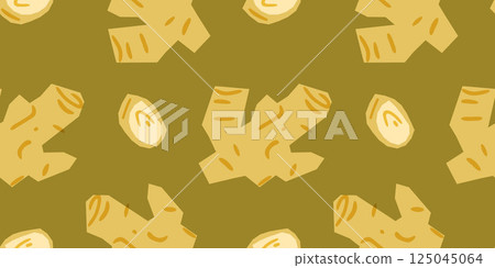 Ginger root seamless pattern Ginger root seamless pattern 125045064