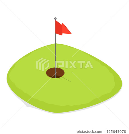 3D Isometric Flat Vector Set of Golf Equipment, Set Sport Items. Item 6 3D Isometric Flat Vector Set of Golf Equipment, Set Sport Items. Item 6 125045078