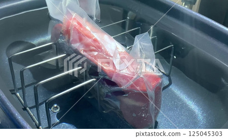 Meat steak sous vide cooking at home 125045303