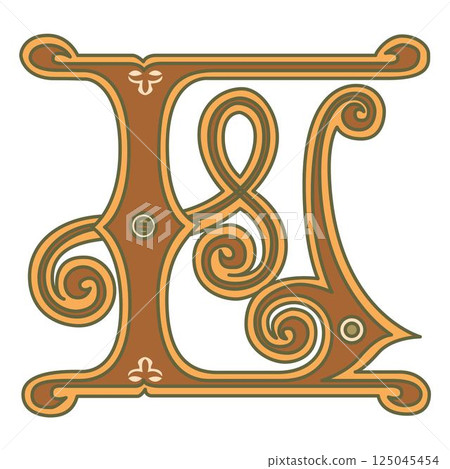Art Ginger Initial Caps Font Capital Letter L vector design Art Ginger Initial Caps Font Capital Letter L vector design 125045454