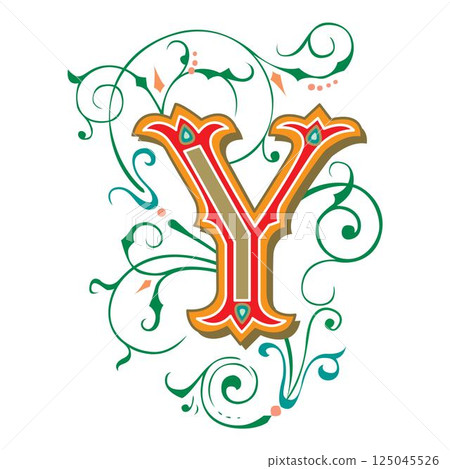 Art Tuscani Initial Caps Font Capital Letter Y vector design Art Tuscani Initial Caps Font Capital Letter Y vector design 125045526