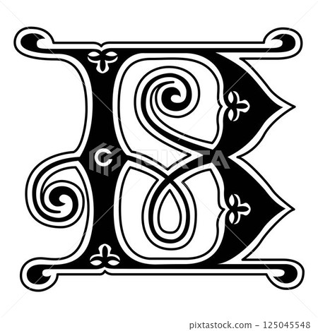 Art Ginger Initial Caps Font Capital Letter B vector design 125045548