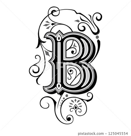 Art Tuscani Initial Caps Font Capital Letter B vector design Art Tuscani Initial Caps Font Capital Letter B vector design 125045554