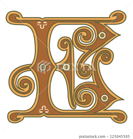 Art Ginger Initial Caps Font Capital Letter E vector design Art Ginger Initial Caps Font Capital Letter E vector design 125045585