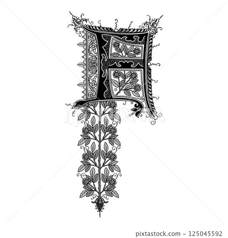Art Cinderella Initial Caps Font Capital Letter F vector design Art Cinderella Initial Caps Font Capital Letter F vector design 125045592