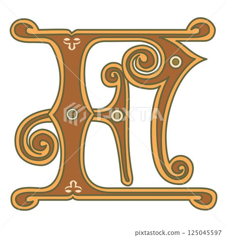 Art Ginger Initial Caps Font Capital Letter F vector design Art Ginger Initial Caps Font Capital Letter F vector design 125045597