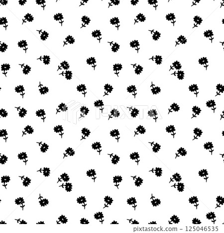Vector seamless pattern with small black flowers Vector seamless pattern with small black flowers 125046535